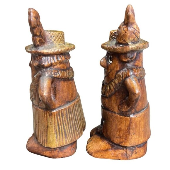 Vintage TIKI Man and Woman Salt Pepper Shaker Set - Made in USA. No Stoppers - Picture 6 of 9